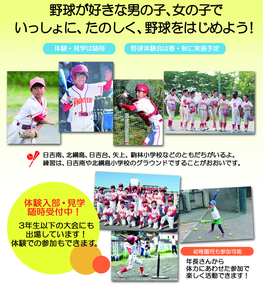 日吉レッドファイターズの選手募集・体験案内
